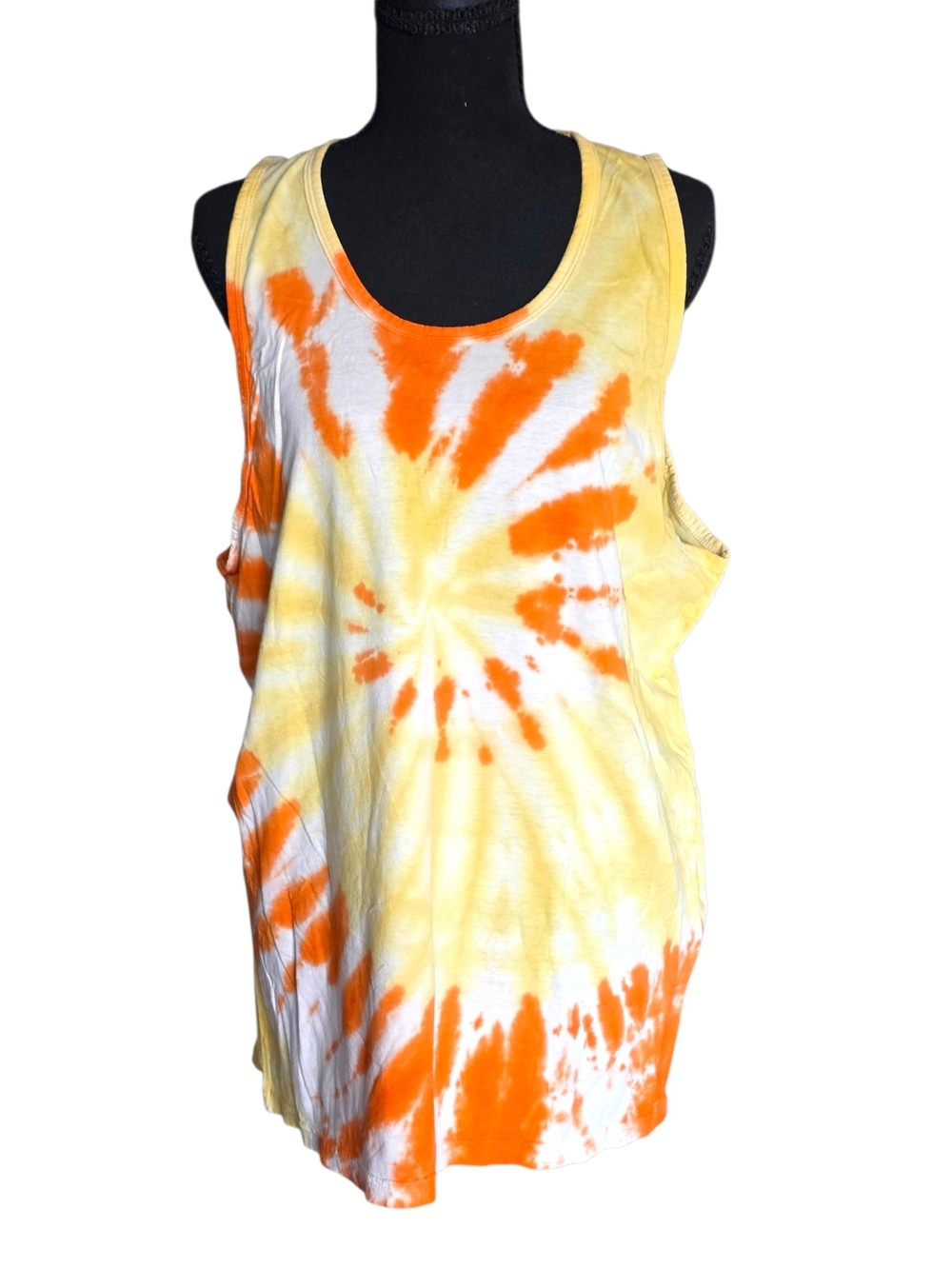 Paperbacks Yellow & Orange Tie-Dye Scoop Tank